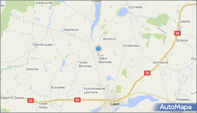 mapa Stare Błonowo, Stare Błonowo na mapie Targeo